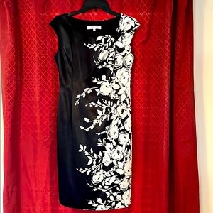 Elegant blacks and white floral dress